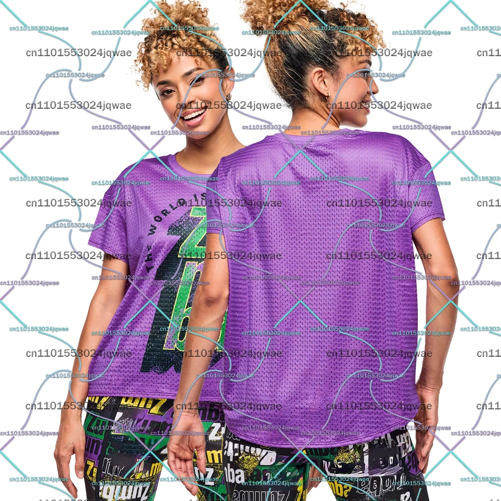 

New ZW Purple Round Neck Short Sleeved T-Shirt Men Women Home Exercise Gymnastics Yoga Running Shirt Oversized Fashionable Top