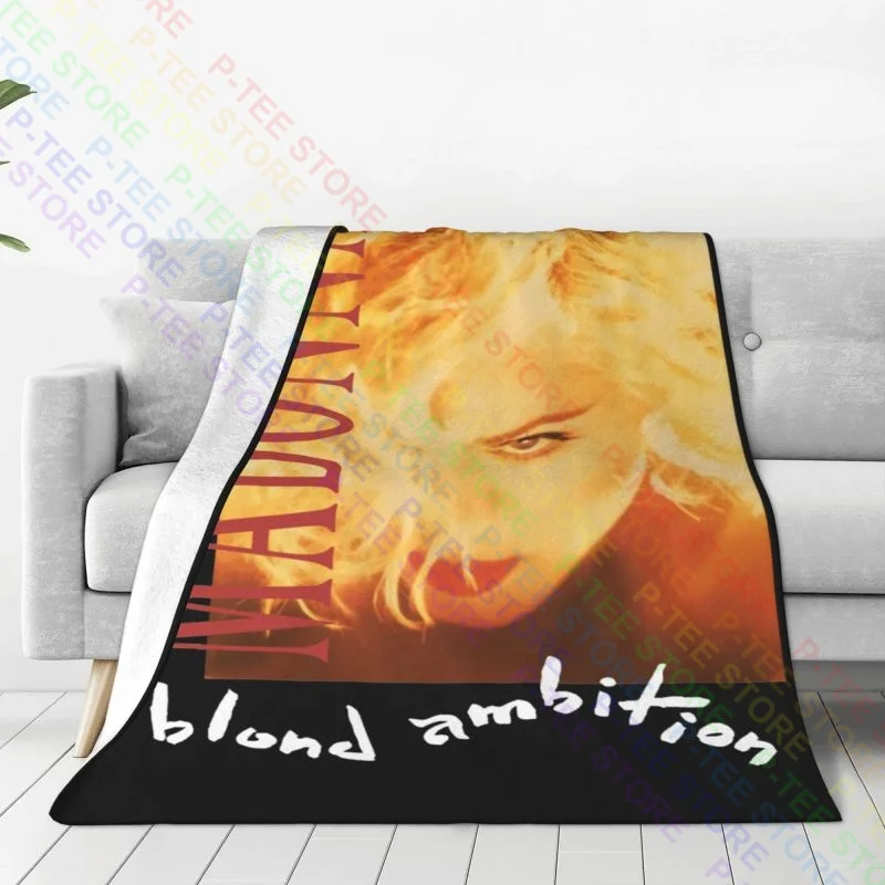 1990 Madonna Blond Ambition World Tour Concert Blanket Shaggy On Couch Coral Fleece Faux Fur Mink Mechanical Wash