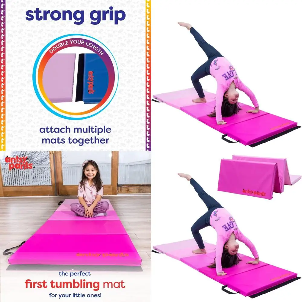 

Портативный складной гимнастический мат для детей: прочный, легко чистится, с мягкой подкладкой и ручкой для переноски