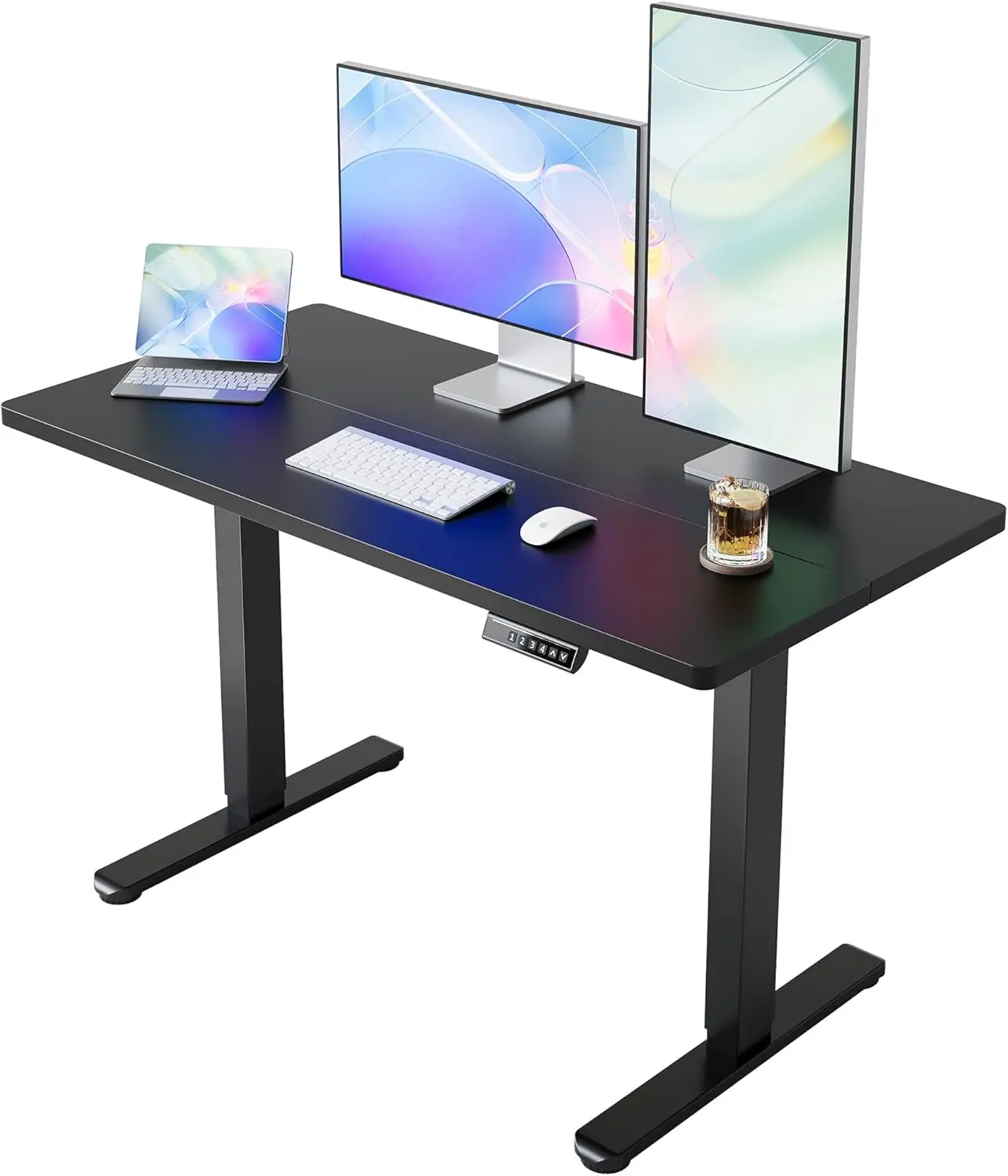 

48' x 24' Electric Standing Desk, Adjustable Height, 4 Memory Settings, Black