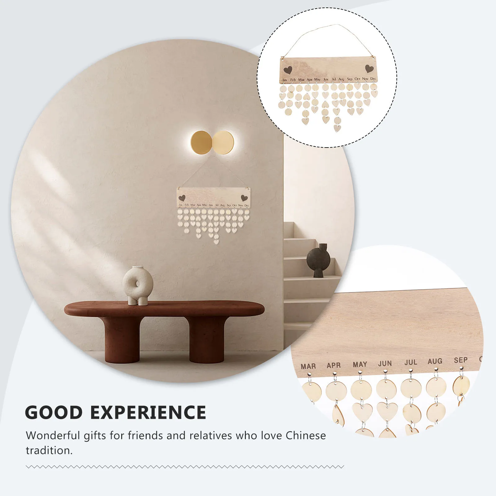 

1 комплект, настенная семейная табличка на день рождения, китайская традиция, лунный календарь, подвесной календарь, доска-напоминание для домашнего декора