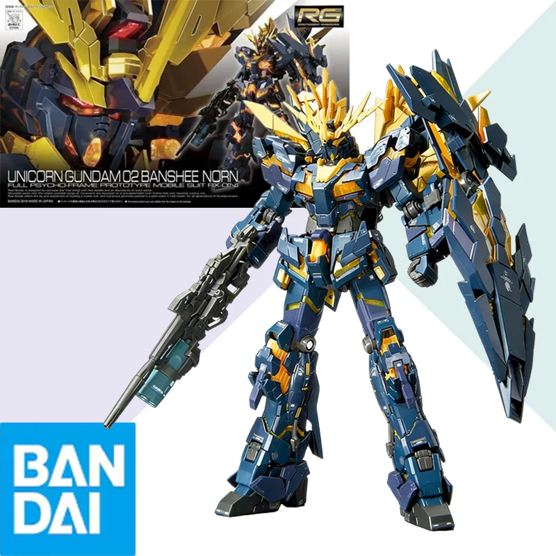

BANDAI Genuine Gundam Model RG 1/144 UNICORN GUNDAM 02 BANSHEE NORN Action Anime Figures Robot Assembly Model Toy Cool Gift