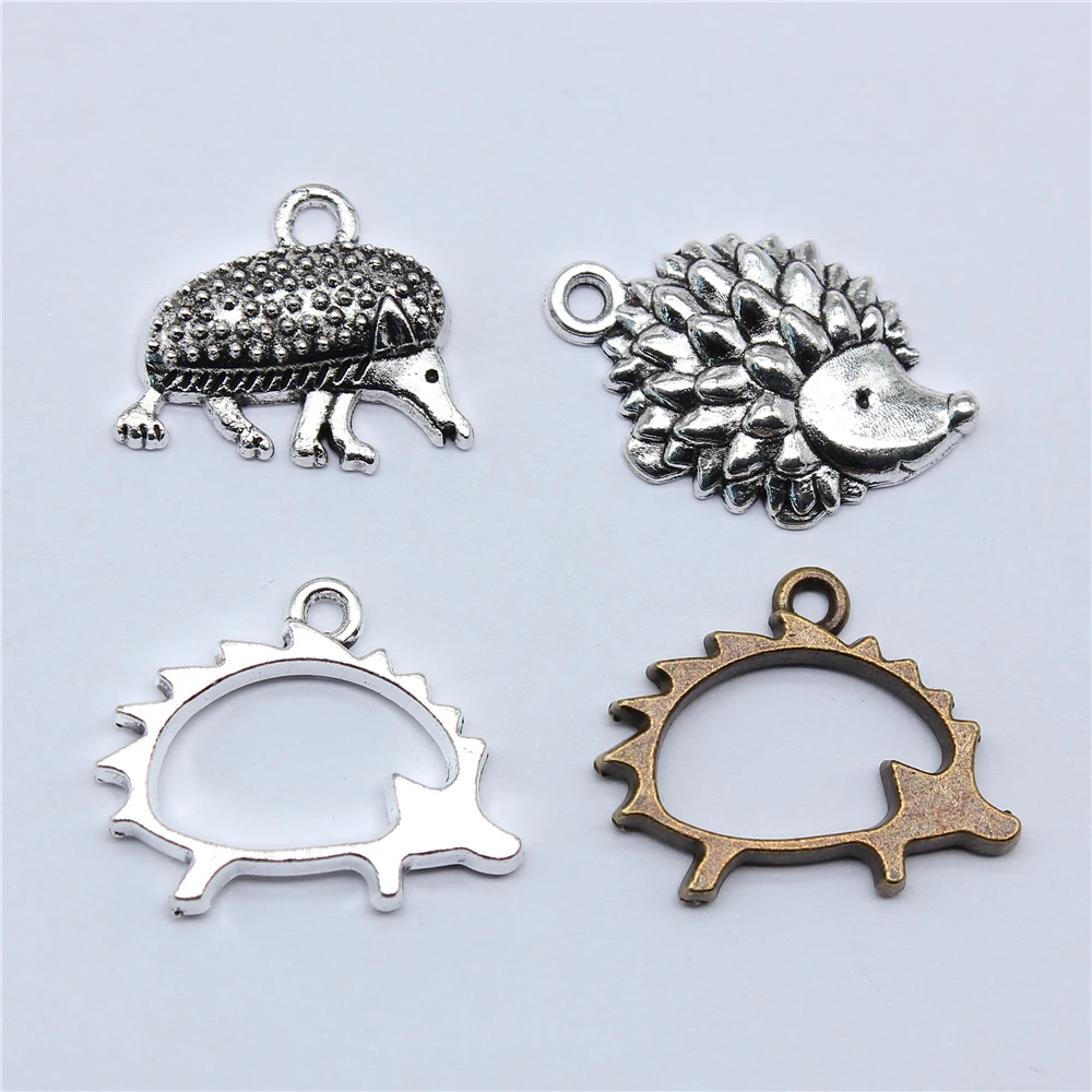 10pcs Hollow Animal Hedgehog Hedgepig Charms Pendants Making DIY Handmade Tibetan Finding Jewelry