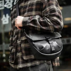 SENOFAN Messenger Shoulder Bag Man Original Cowhide Soft Leather Brand Designer Crossbody Bag Male Hobos Saddle Handbag QX1018