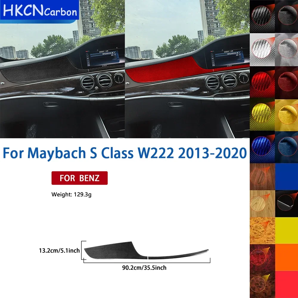 

For Maybach S Class W222 2013-2020 Carbon Fiber Co-pilot Dashboard Panel Cover Trim Car Interior Decoration Accessories Sticker