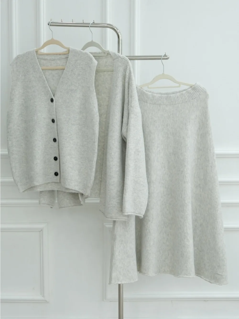 

Женский толстый вязаный свитер, жилет, кардиган, куртка, комплект из 3 предметов, джемперы, вязаная юбка, костюм, марокканский мусульманский повседневный ансамбль, наряды 2025 г.