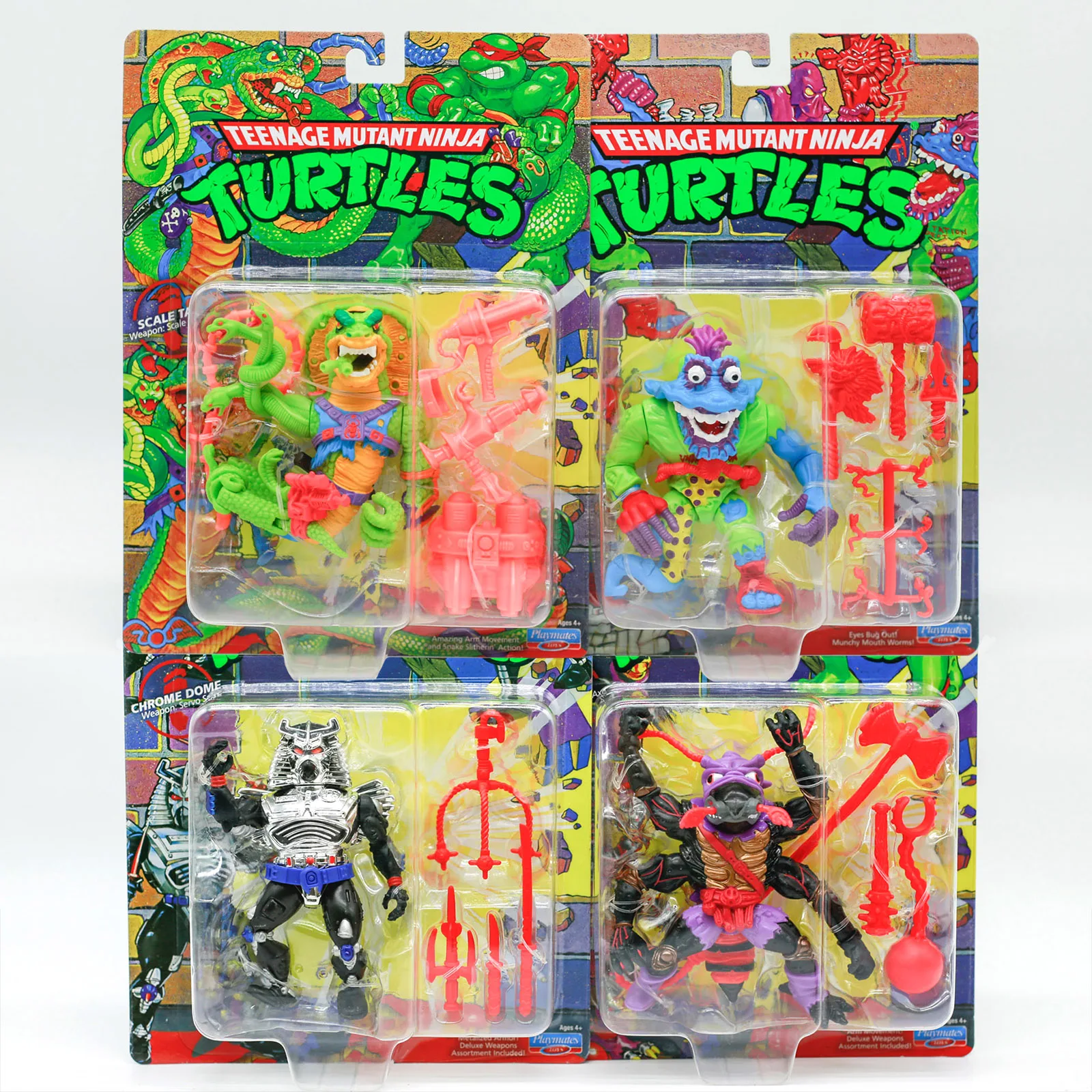 

Playmates Teenage Mutant Ninja Turtles TMNT Tyrannosaurus Ant Scale Tail Steel Head Model Joints Movable Action Figure Fans Gift