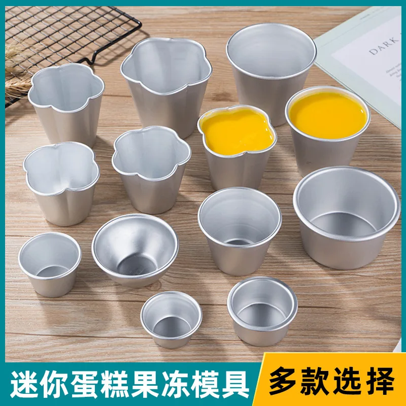 2 uds molde para pudín de gelatina de caramelo Mini pastel molde de aleación de aluminio taza tarta de huevo molde de Chocolate DIY hornear helado utensilios para hornear