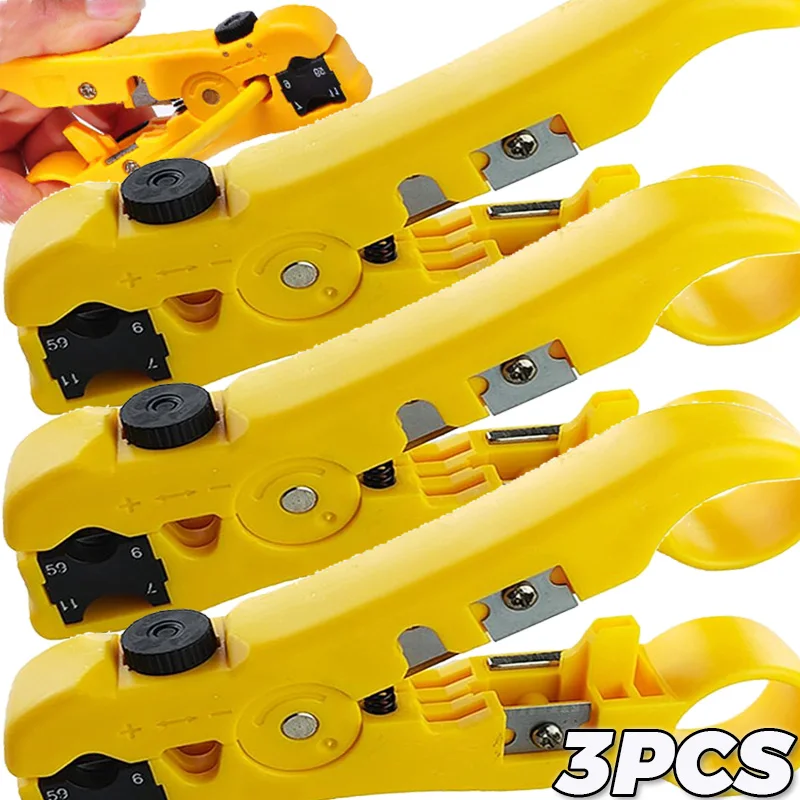 

Universal Cutter Stripper All-In-One Adjustable Distance Stripping Pliers Wire Cable Stripper Cutter Pliers for Round Flat Cable