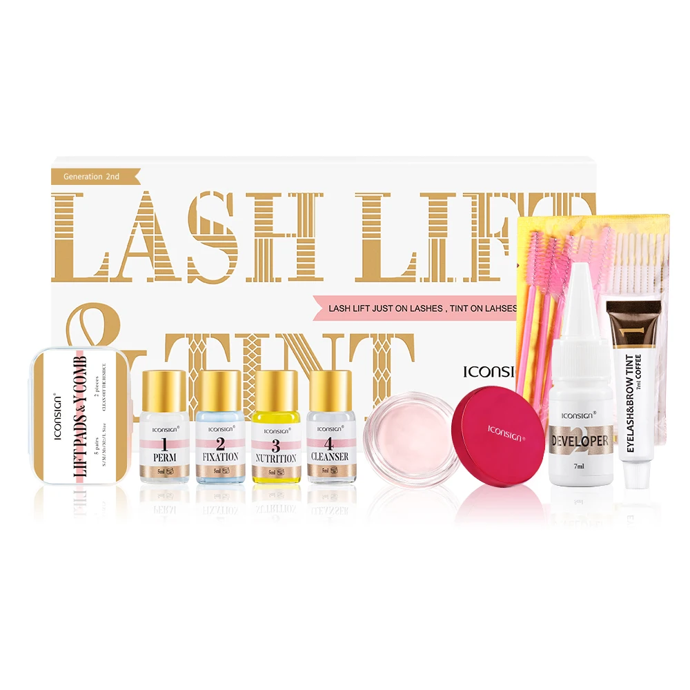 ICONSIGN Hot Sale Lash Lift And Eyelash Brow Tint Dual Use Kit Professional Lash Lifting Brow Dye Lash Lift Kit Eye Makeup Tools