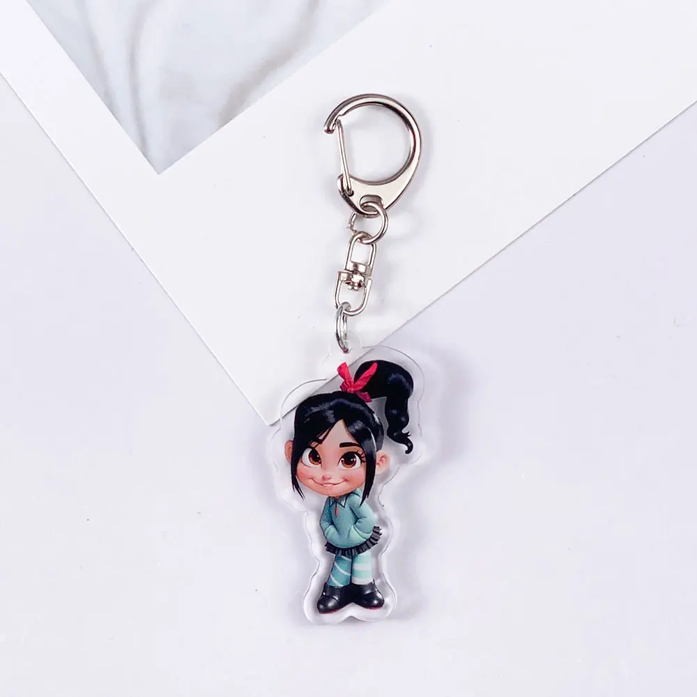 ديزني حطام-It رالف حطام رالف لطيف سلسلة مفاتيح مصنوعة من الأكريليك اكسسوارات حقيبة سحرية على ظهره قلادة حلقة رئيسية هدايا للأصدقاء #2