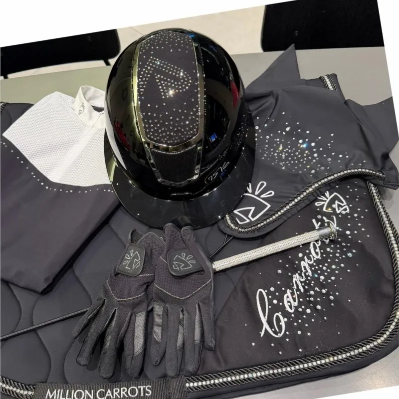 Sparkling Starry Sky Sweater Drawer Black Embroidery Irregular Hot Diamond Equestrian Competition Saddle Mat