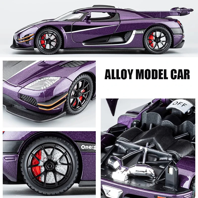 1:24 ケーニグセグ ONE 1 合金車モデルダイキャストメタルスポーツ車両