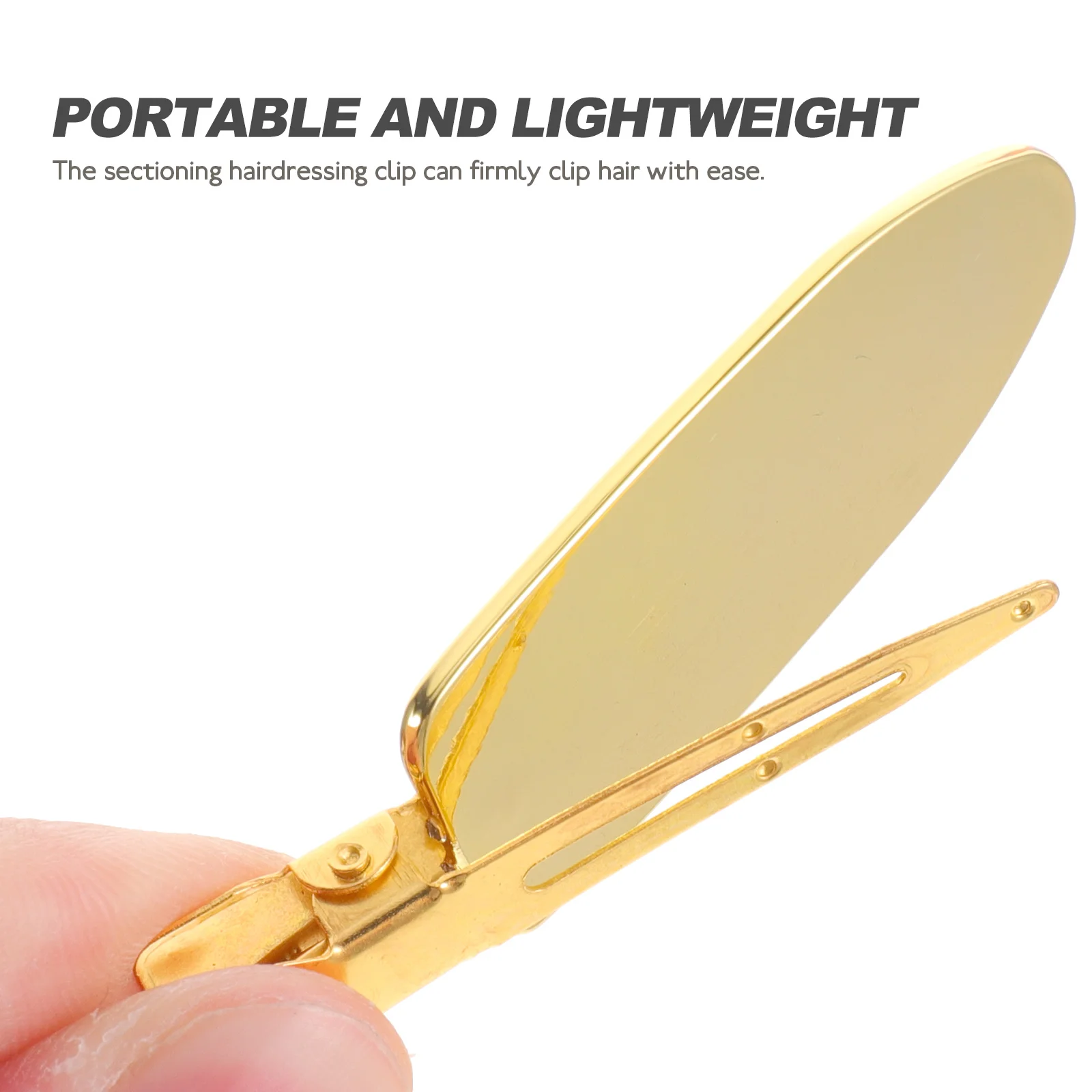 

1Pair Durable Hairdressing Bang Clips Traceless Metal Hair Styling Clamps Portable Hairdressing Clips for Travel