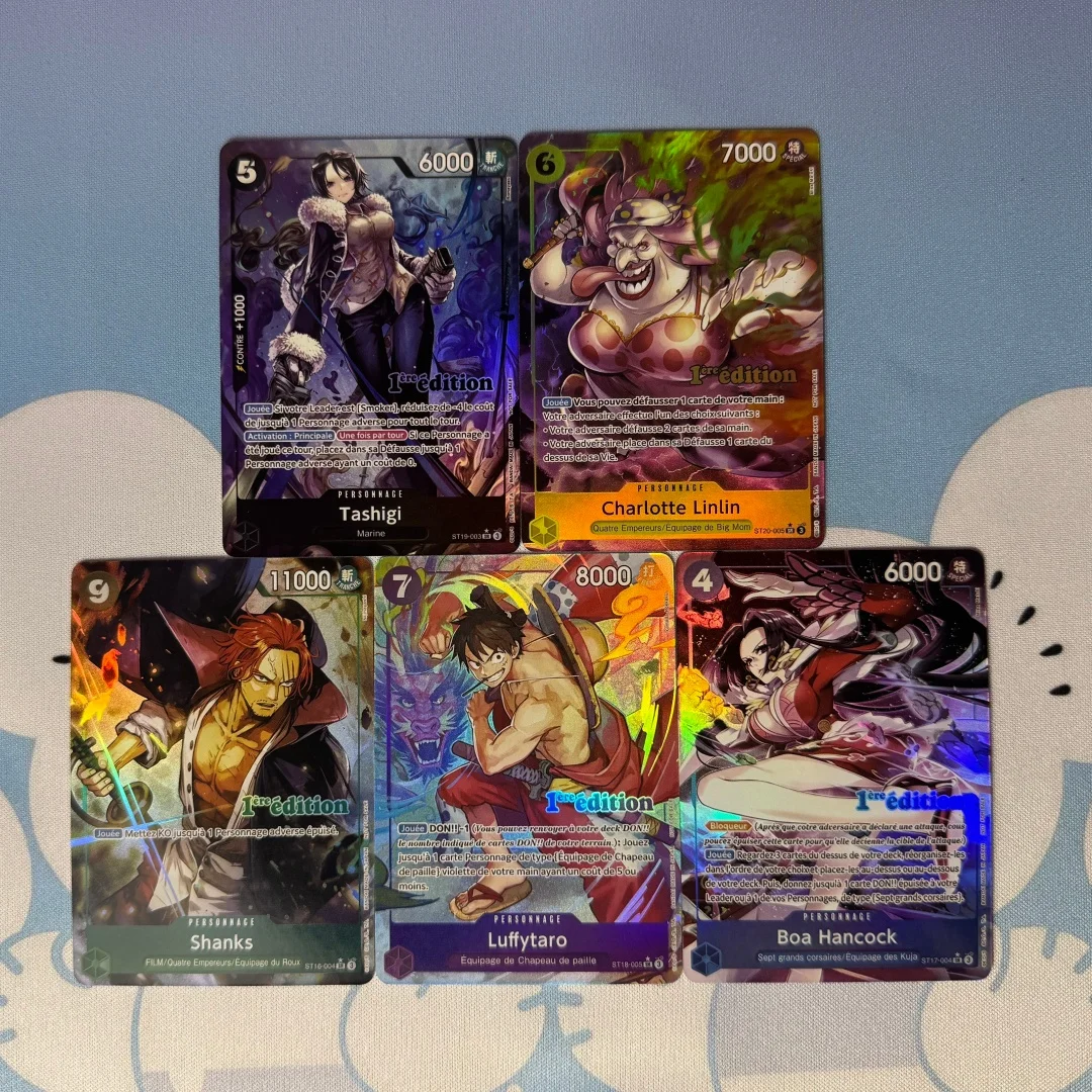 Cartes Flash Pliables DIY One Piece ST20-005 Charlotte Linlin Tashigi Luffytaro Boa Hancock Shanks – Collection de Cartes de Jeu Jouet