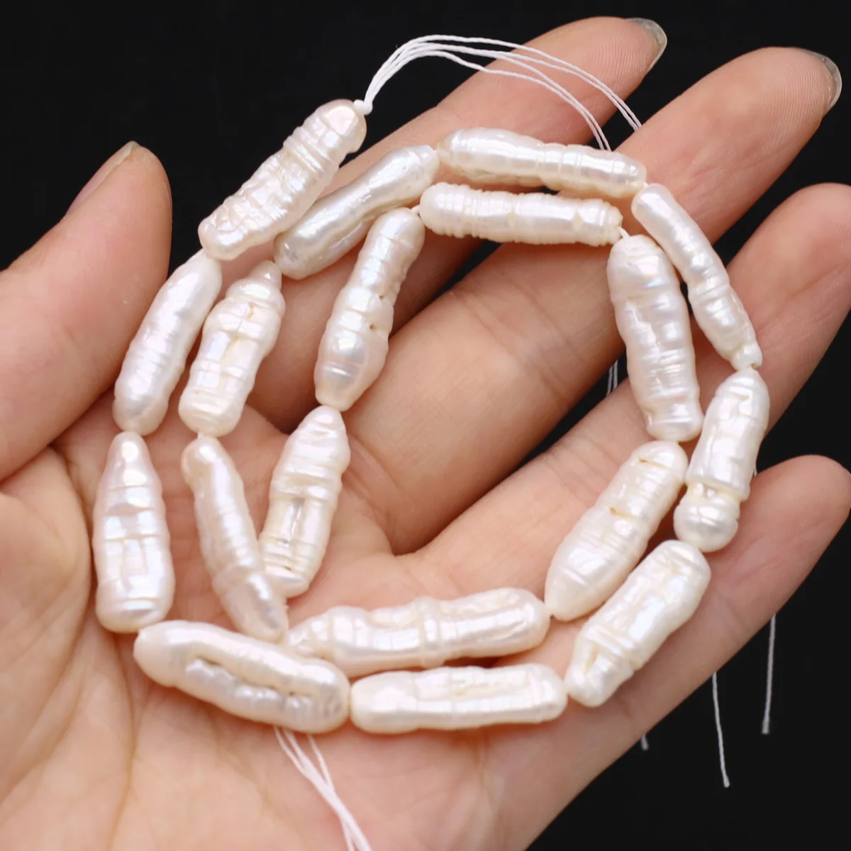 Irregular Shape Natural White Freshwater Pearls Pipa Beads High Quality Pearls for Jewelry Making DIY Necklace Bracelet Gift