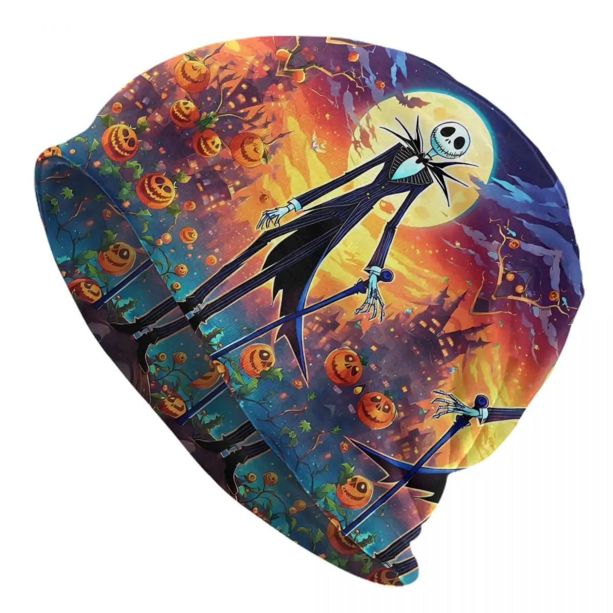 

The Nightmare Before Christmas Skullies Beanies Caps Winter Warm Knitted Hat Adult Gothic Jack Skellington Bonnet Hats Ski Cap