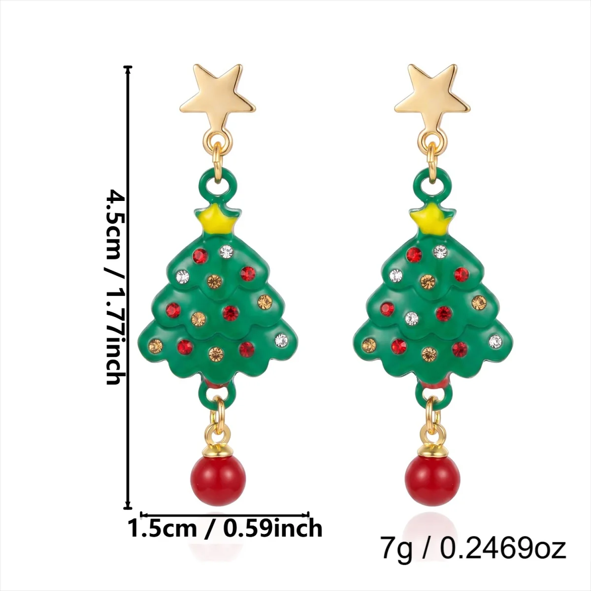 Niedliche, zwinkernde Weihnachtsmann-Ohrringe mit Bart für Damen, Cartoon-Lebkuchen-Weihnachtsbaum-Schleifen-Glühbirnen-Ohrringe, Schmuck – Detail 37