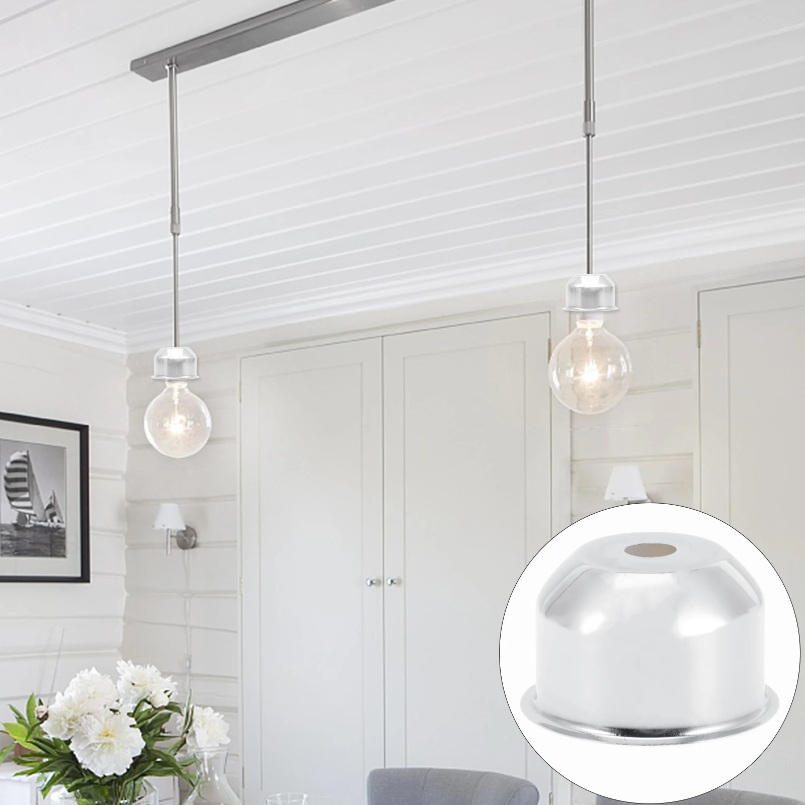 

10 Pcs E27 Lamp Cup Base Metal Socket Retro Light Fixture Table Wall Ceiling Holder Accessory Durable Practical DIY