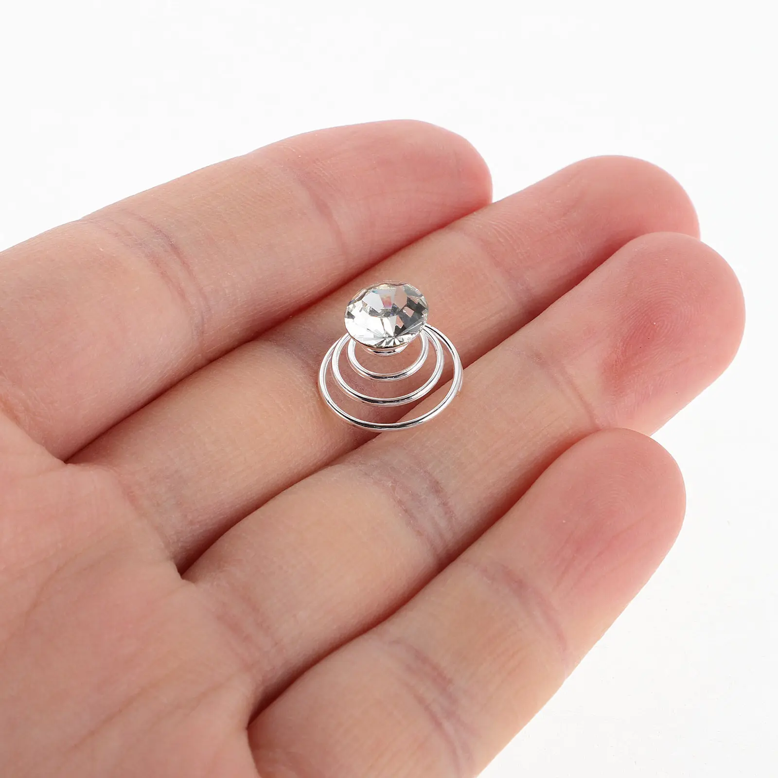 

24Pcs Rhinestone Spiral Hairpins Elegant Shiny Bridal Hair Accessories for Wedding Prom Party Updo Braid Hairstyle Secure Hold