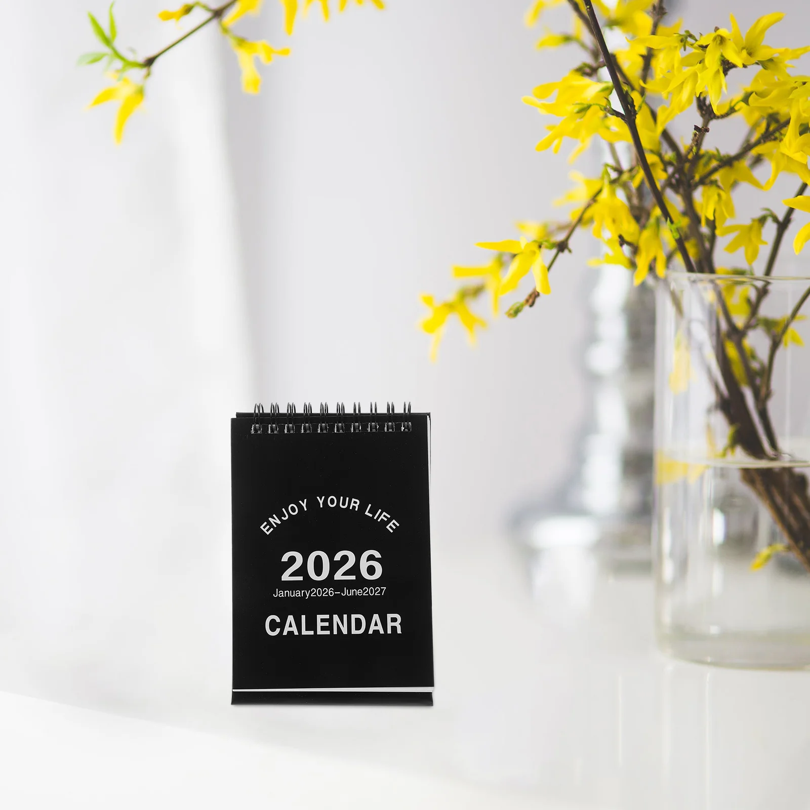 

Мини-календарь на 18 месяцев, 2026-2027, розовый, компактный, настольный, стоячий, для офиса, школы, для зодиака, на тему лошади, настольный блок