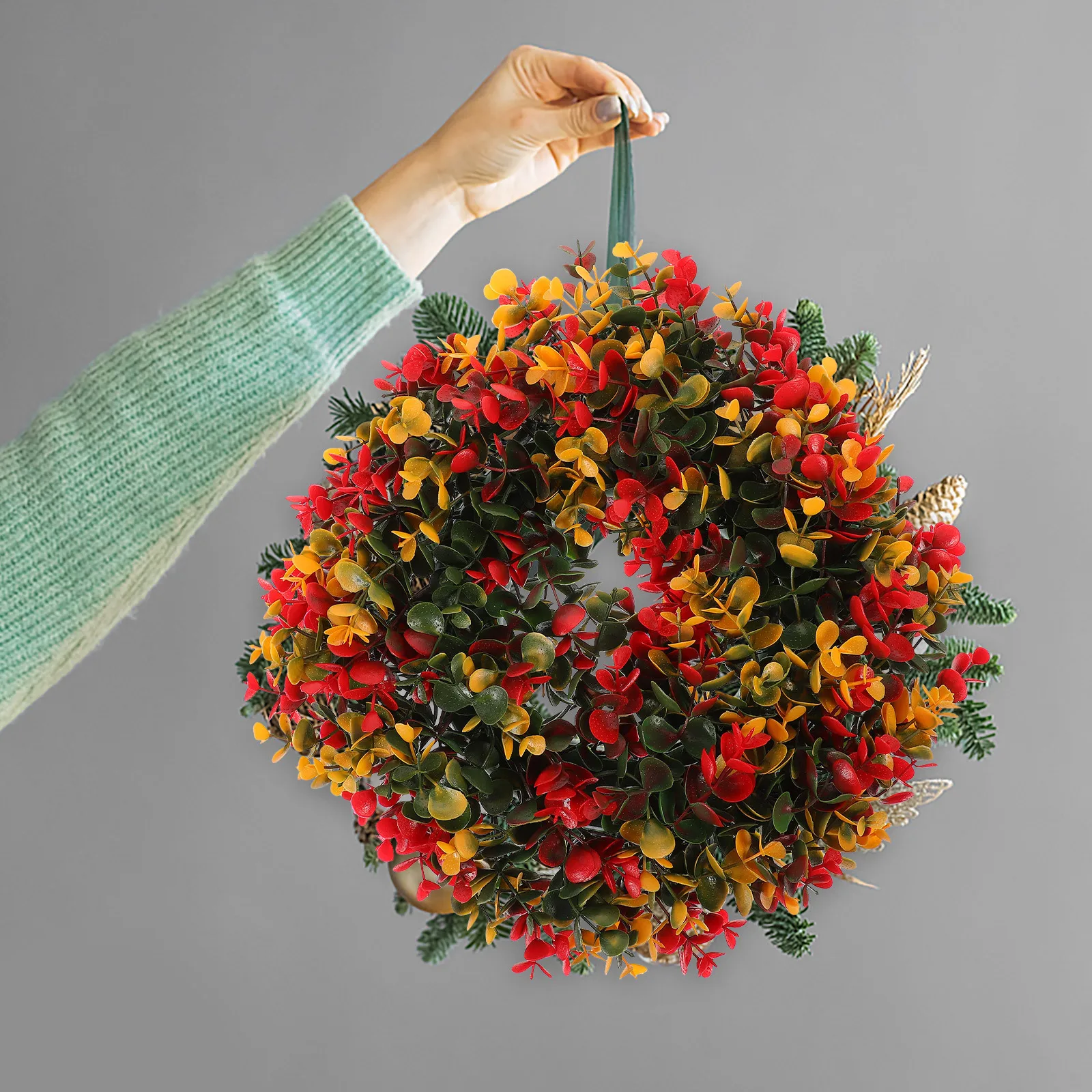 

Christmas Wreath Decor Artificial Hanging Wreath For Door Wall Xmas Party Decoration Home Festival Scene Supplies