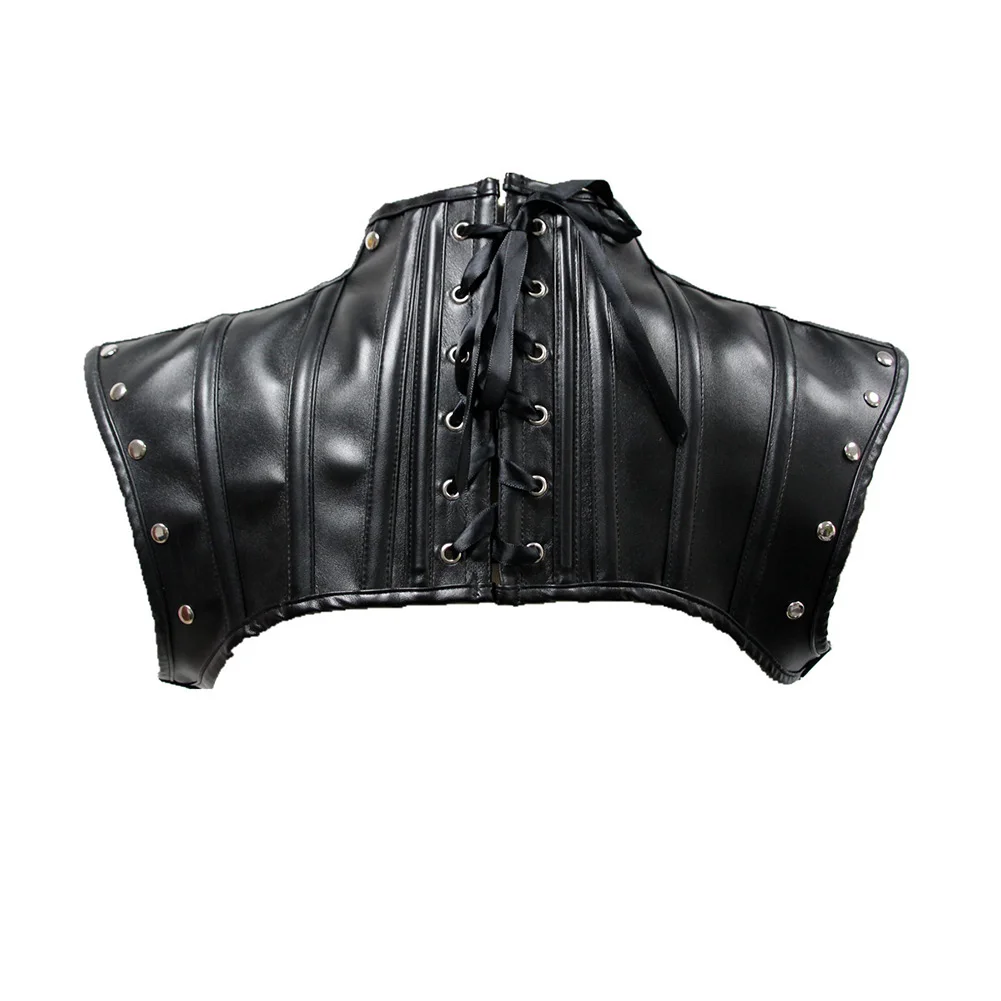 Women Retro Gothic Harness Shoulder Armor Cape Punk Shawl Victorian Punk Flat Top Hat Magician Cosplay Cap Costume Accessories