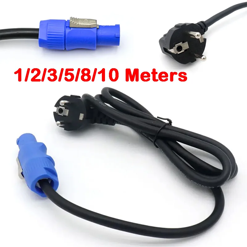 

1-10M European Plug Stage Light Power Supply Cord High Quality Black 3core Power Connect Cable DMX512 light LED light Event Show