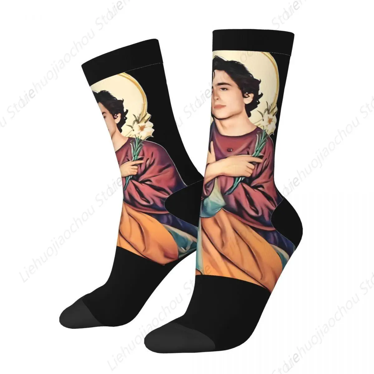 Fashion Male Men Socks Casual Timothee Chalamet Saint Sock Sport Women Socks Spring Summer Autumn Winter