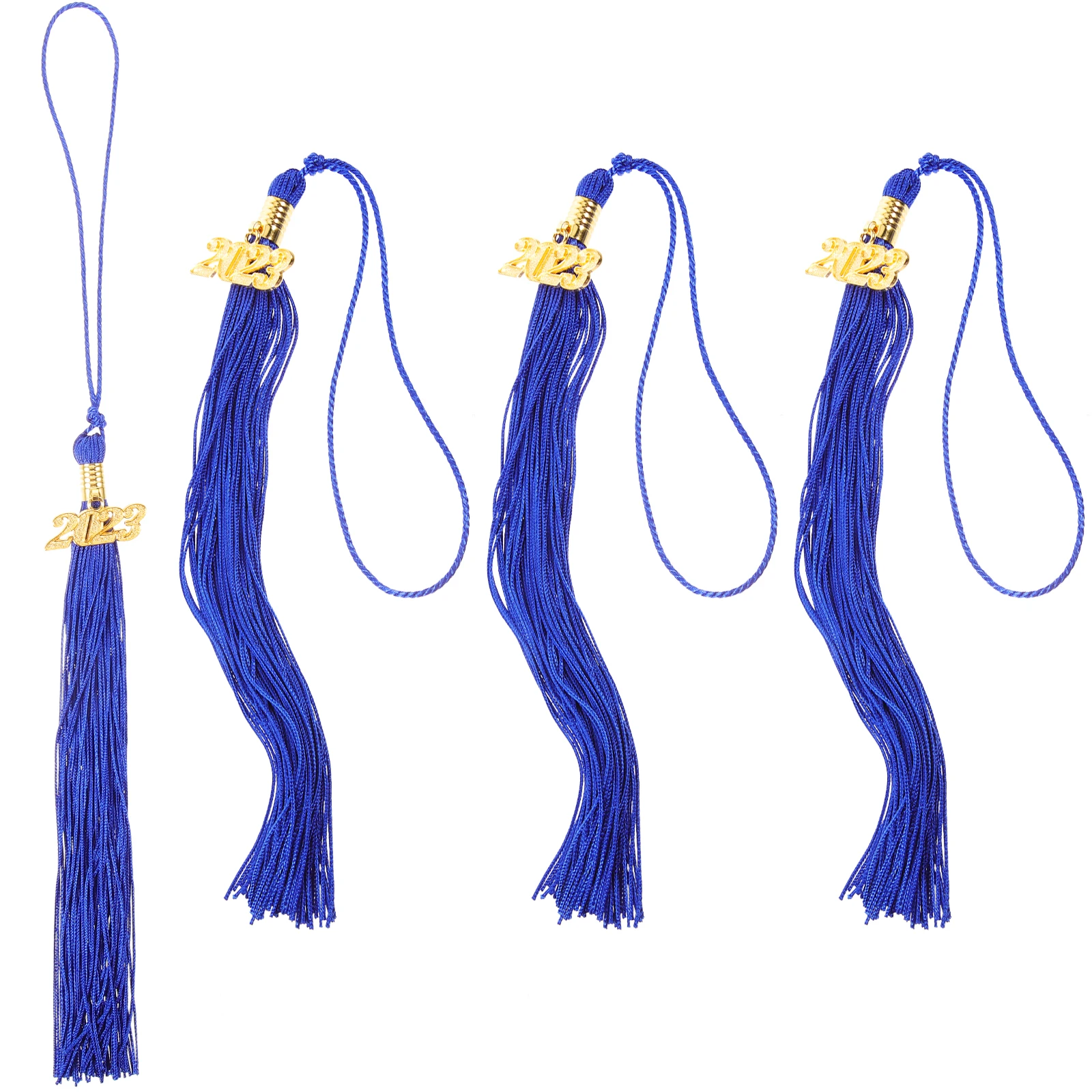 

4 Pcs Fringe Doctor Hat Tassel Graduation Decorations for Cap Memorial Accessory Accessories Blue Ornament
