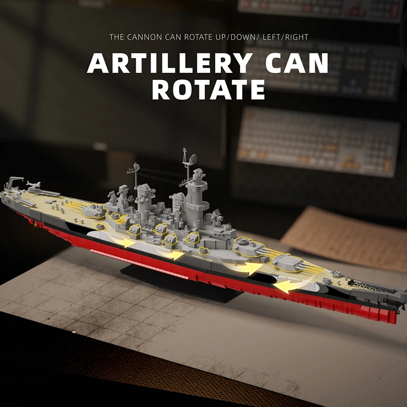 USS Missouri Porta-aviões WW2 Blocos de construção do exército dos EUA Tijolos Modelos Brinquedo Segunda Guerra Mundial Militar Presentes de Natal Brinquedos educativos