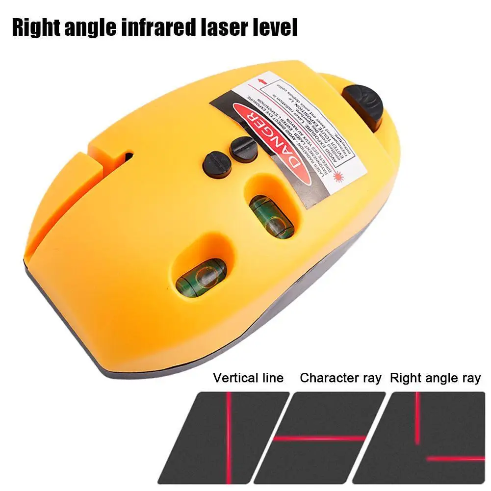 Right Angle Infrared Laser Level High-precision Level Ruler Decoration Marking Tool Mouse Type Grounding Instrument