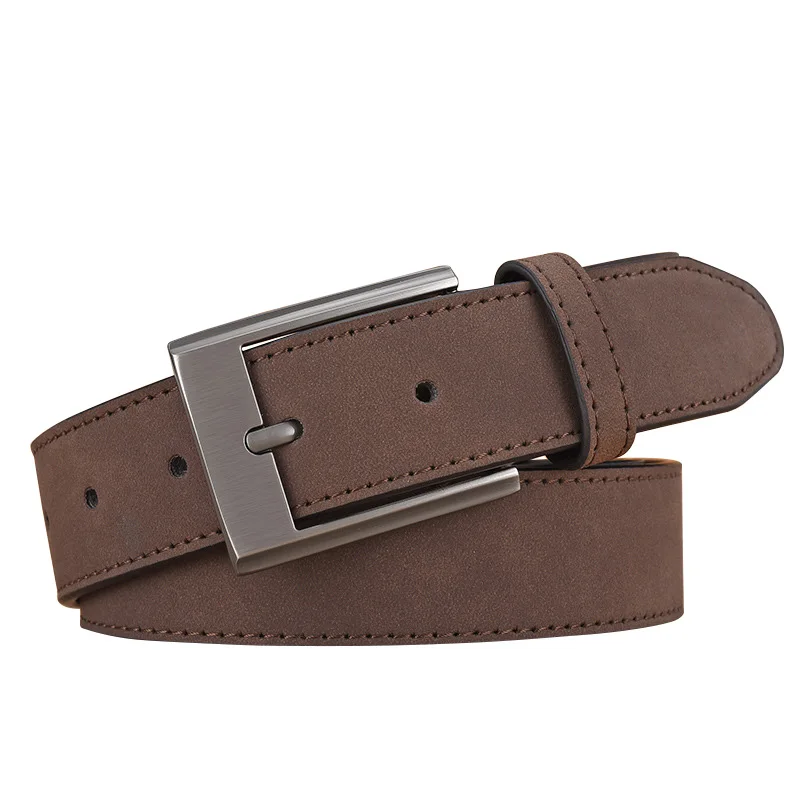 

Matte Imitation Leather Men Belt Solid Color Pu Leather Alloy Pin Buckle Men's Belts Business Causal Pant Luxury Belt Jeans Belt