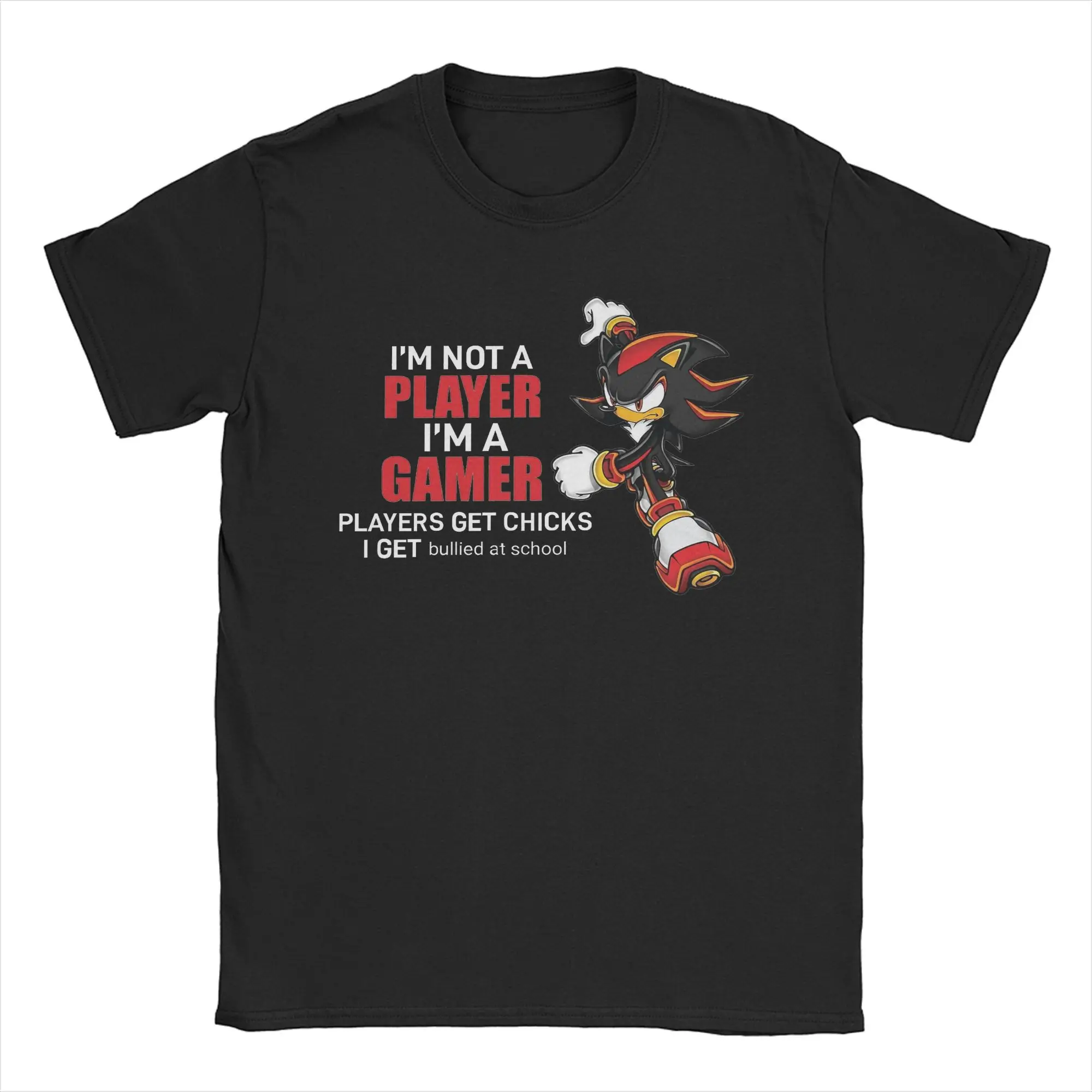 Shadow The Hedgehog Anime Men T Shirt  Funny Tee Shirt Short Sleeve Crew Neck T-Shirt 100% Cotton Summer Tops