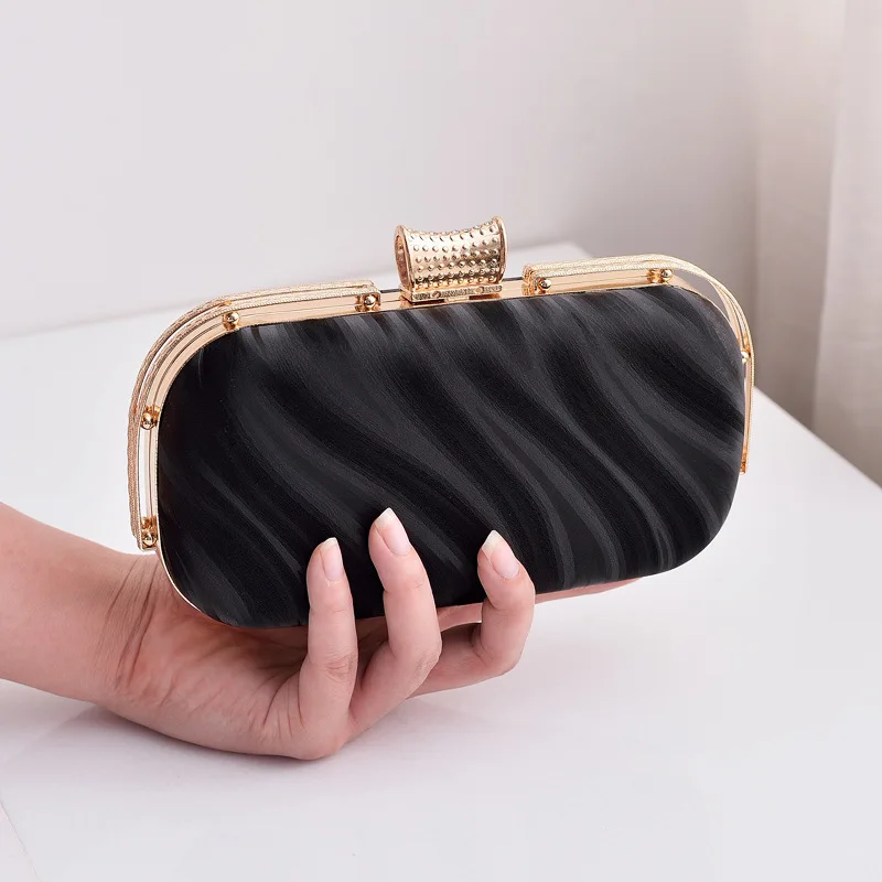 Elegant Ladies Purple Clutch Evening Bags with Hard Box and Ombre Design Luxury Design Cosmetic Party Handbags