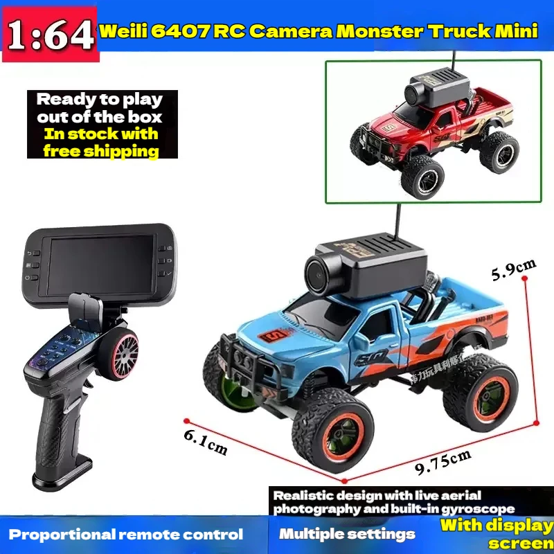 Nova chegada em miniatura 1:64 desktop rc controlado monster truck brinquedo modelo wifi app controlado adequado para adultos e crianças