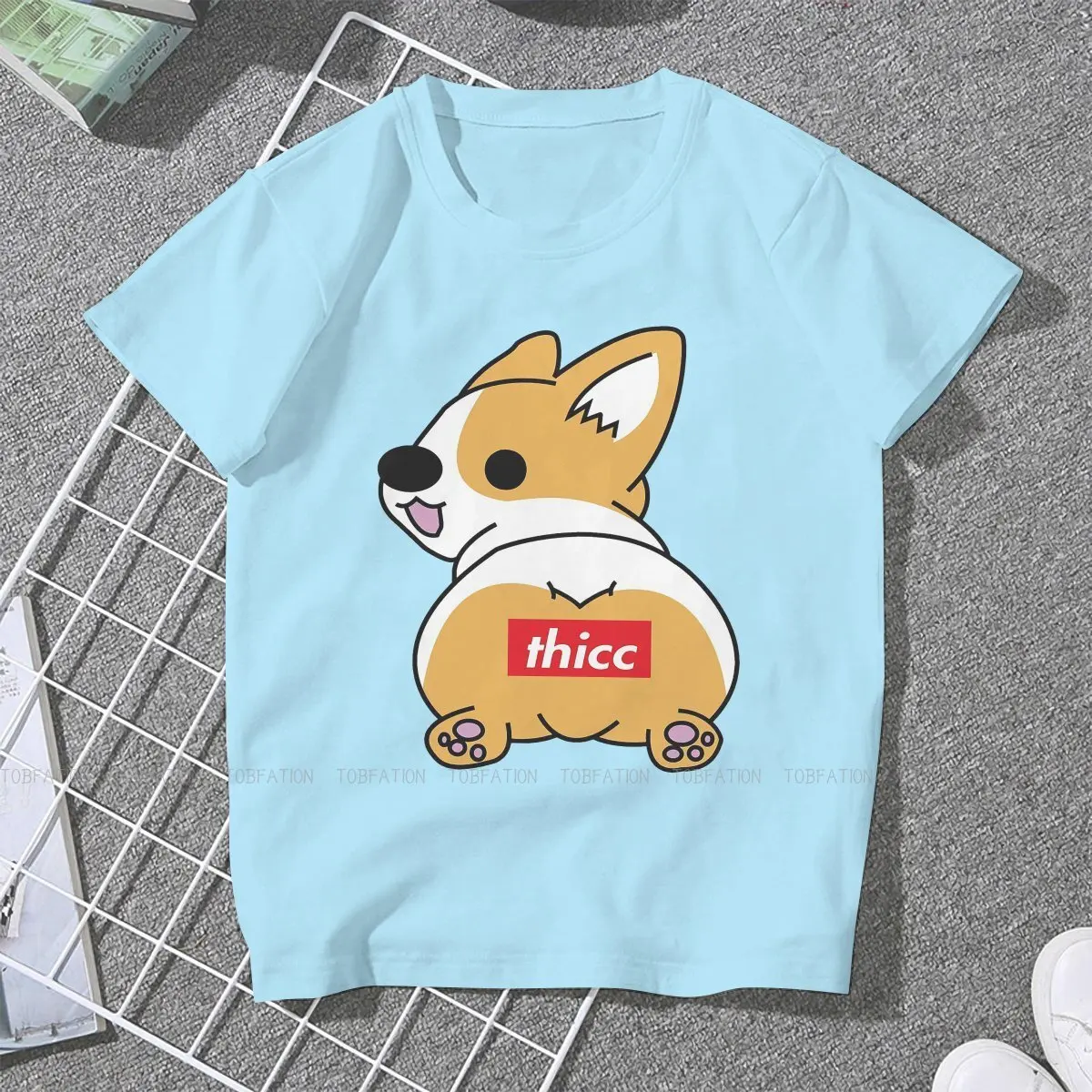 Thicc Buttocks Hip Hop TShirt  Corgi Short Legs Dog Streetwear 4XL T Shirt Girl Tee Special Gift Clothes