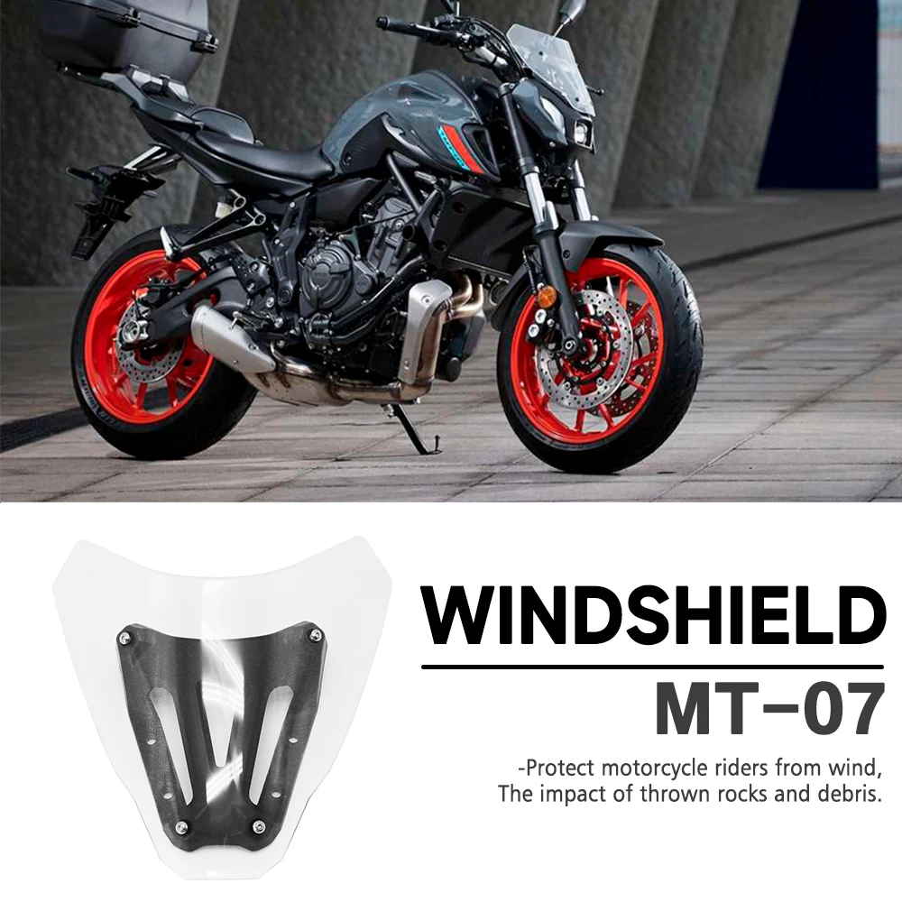 

Motorcycle WindScreen Windshield For YAMAHA MT-07 MT 07 MT07 2021 2022 Front Screen Air Wind Deflector + bracket Sports NEW