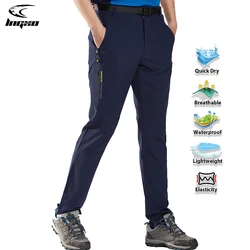 LNGXO-pantalones de senderismo impermeables para hombre, de secado rápido, elásticos y transpirables, para acampar, escalar, correr, para lluvia al aire libre