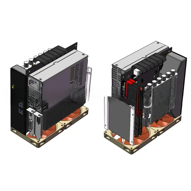 ZS-A4DC/ITX Half Height Knife Card Chassis Version V3 4.3L Volume All Aluminum 1U