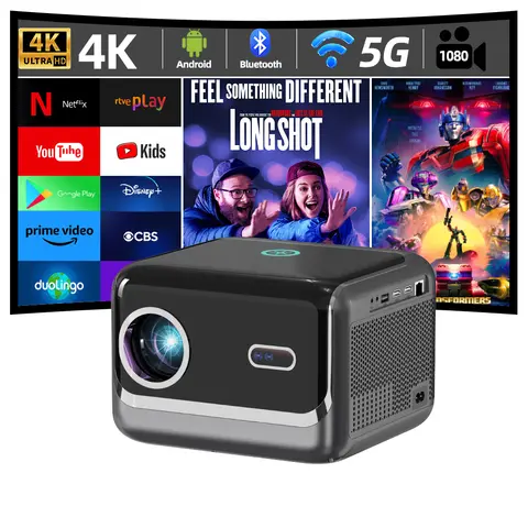 Powerful 600 Ansi 4K FHD 1080P Screen Mirror Projector Auto Focus Auto Correction Android 11 Wifi 6 BT5 Home Theater Projectors