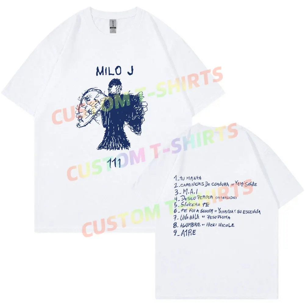 

Rapper Milo J Tour T-shirt 111 Album Merch T-Shirts Men Women Fashion Hip Hop Short Sleeve T Shirt Fans Gift Harajuku Streetwear