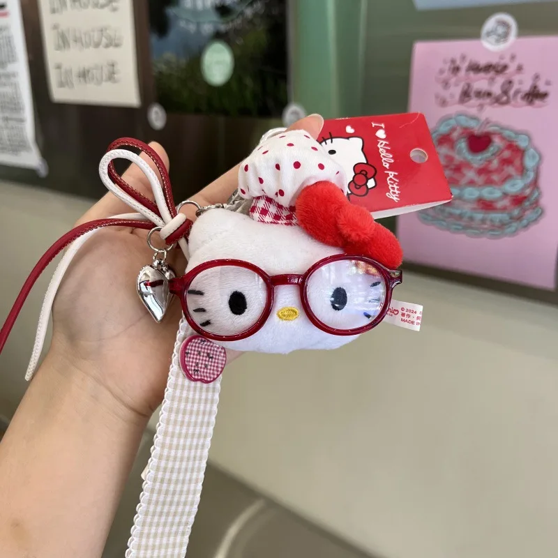 

MINISO New Cute Red Glasses Chef Hat Cat Series Keychain Fashion Bag Pendant Versatile Personalized Luggage Accessories