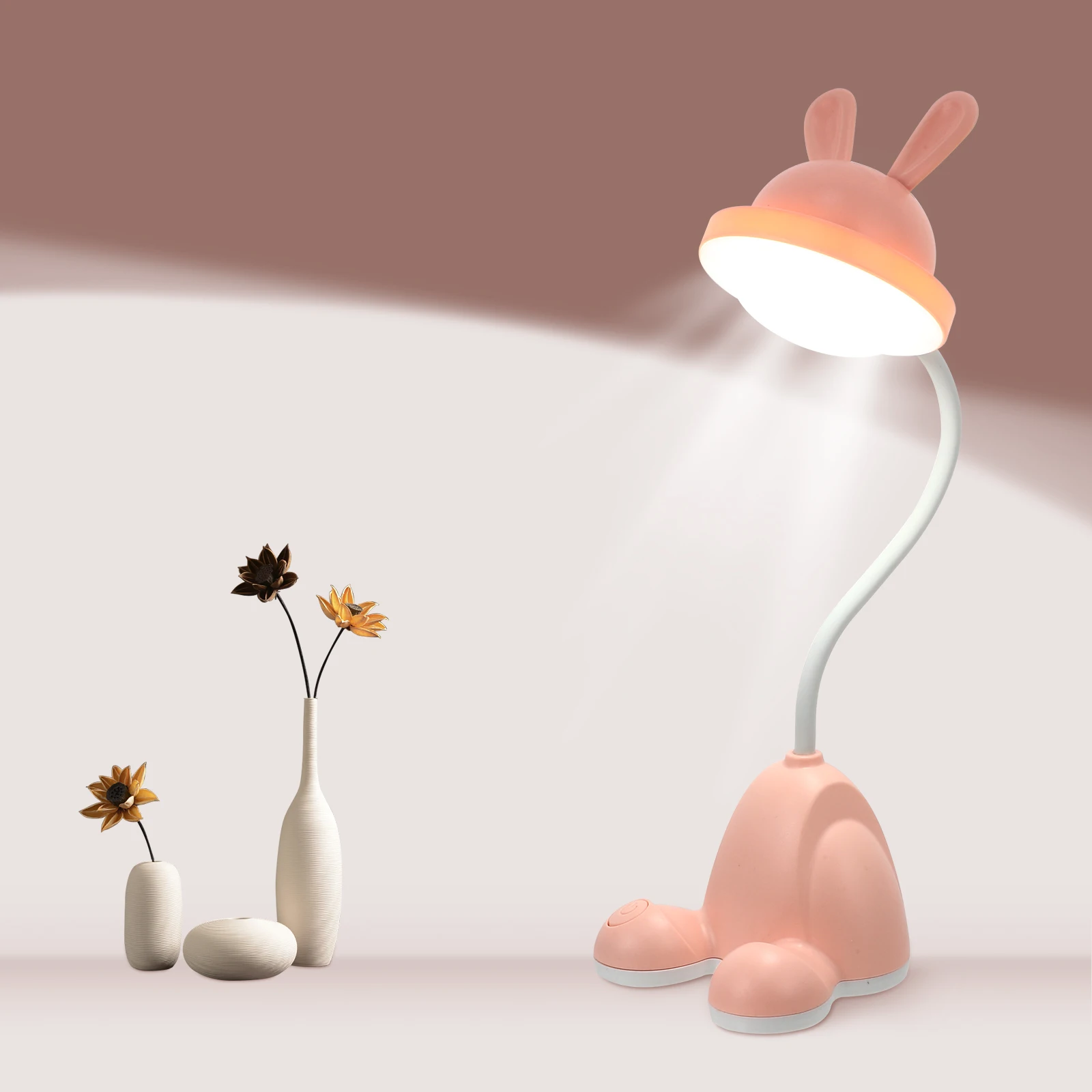 

1Set Desk Lamp Cartoon Desktop Eye Protection Lamp Dorm Room Bedside Reading Study Light Multi-Function Holder