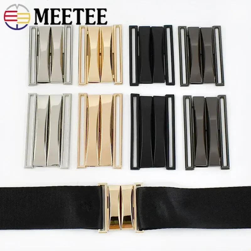 Meetee 1/2/3Pcs 30-70mm Metal Belt Buckle Women\'s Coat Down Jacket Decorative Clasp Windbreaker Dress Button Sewing Accessories