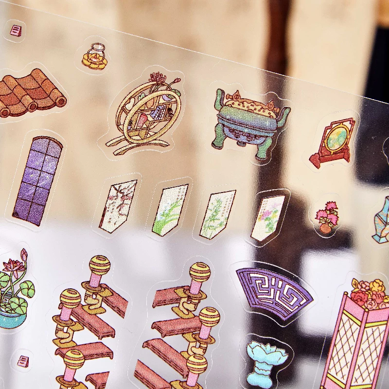 Plus Size Kawaii 3D Cartoon Fun Miniature Scene Stickers Creative Collage DIY Handmade Scrapbook Stacking Game Stickers