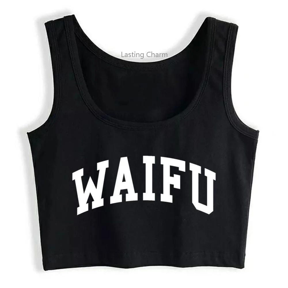 Waifu Cute Anime Casual Crop Top Cotton Sports Tops