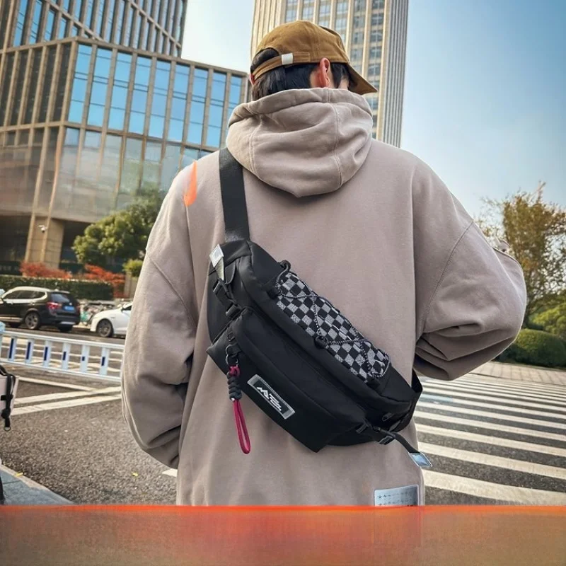 カジュアルスポーツチェストバッグ男性と女性のための大容量通勤シングルショルダークロスボディバッグウエストバッグ夏の新スタイル