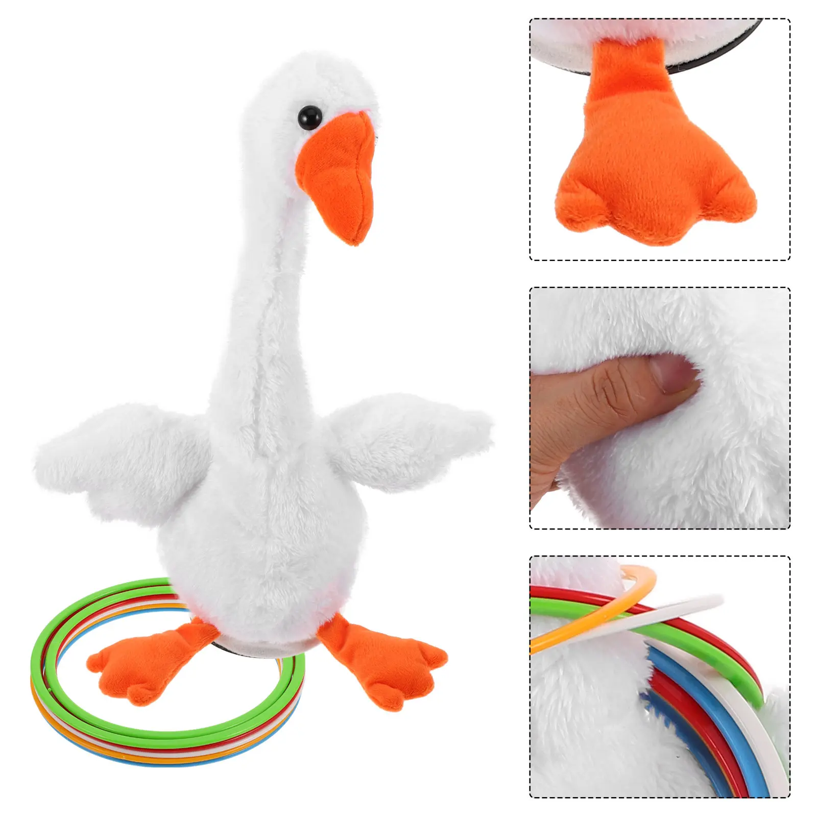 

1Set Electric Goose Tossing Rings Set Cartoon Animal Throwing Game for Children Family Bonding Motor Skills Development Portable