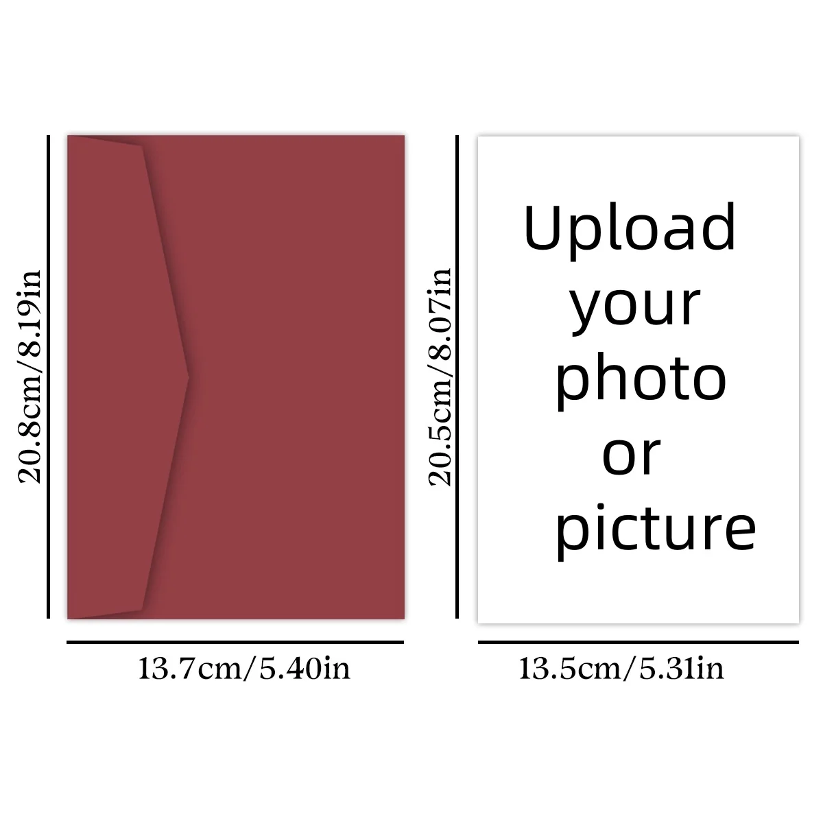 1 Stück personalisierte Fotogrußkarte mit Umschlag, Bild zum Hochladen für Geburtstag, Hochzeit & Dankeschön-Geschenk, DIY-Einladungskarte – Detail 5